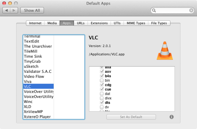How to set default app in mac